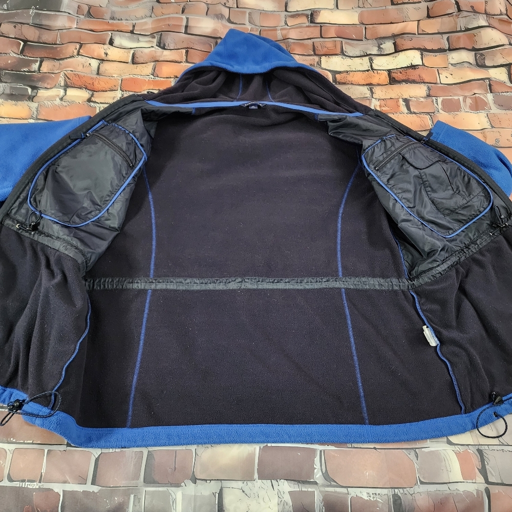 Land's End Hooded Fleece Coat Jacket Plus Women's XL 18-20 Blue Black - Picture 5 of 14